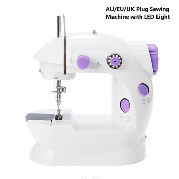 

Mini Sewing Machine Built-in Light Mending Machine Dual Speed Double Thread Stitching Electric Pedal Sewing EU Plug Small Gadget