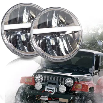 

DOT Approved 7inch Round LED Headlights DRL Turn Signal for Jeep Wrangler YJ Cherokee XJ Trucks Offroad Headlamp