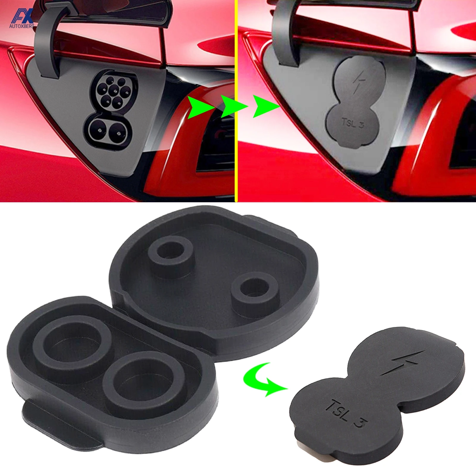 Couvercle étanche en silicone pour port de charge de voiture, protecteur de trou de chargeur, capuchon anti-poussière pour les remplacements, modèle 3 2017 - 2020 modèle Y CCS EU