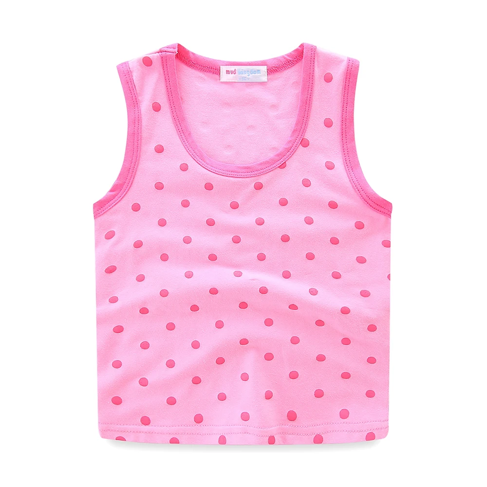 Комплект для маленьких девочек LittleSpring жилет и шорты в горошек без рукавов летняя