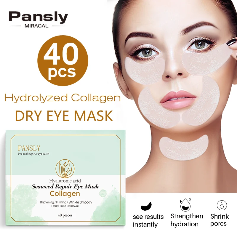 

Pansly Collagen Eye Mask 40pcs Instant Anti Wrinkle Eye Patch Hyaluronic Acid Repair Dark Circle Remove Eye Bags Firming Eye
