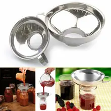 Широкий, из нержавеющей стали рот Canning Jar Воронка чашки фильтр от насекомых кухонные инструменты безопасный легко чистить HG13838-HG13839
