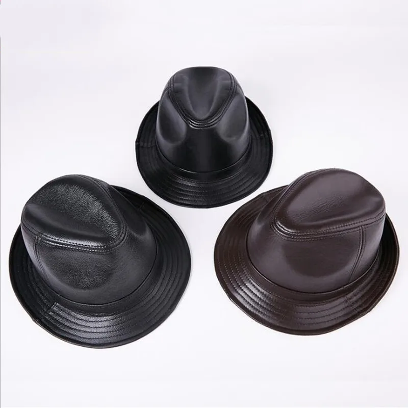 SILOQIN мужская новая качественная овчина Fedoras модная Панама шляпа из натуральной кожи осень зима тренд бренды джазовые шляпы Sombreros
