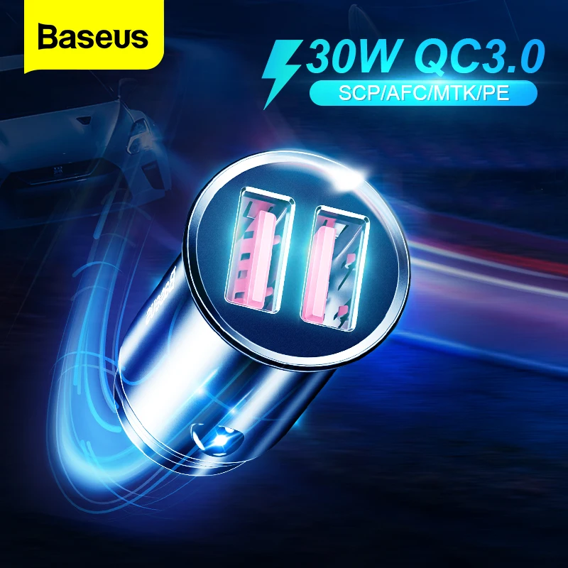 Tanio Baseus ładowarka samochodowa USB zapalniczki szybkie ładowanie