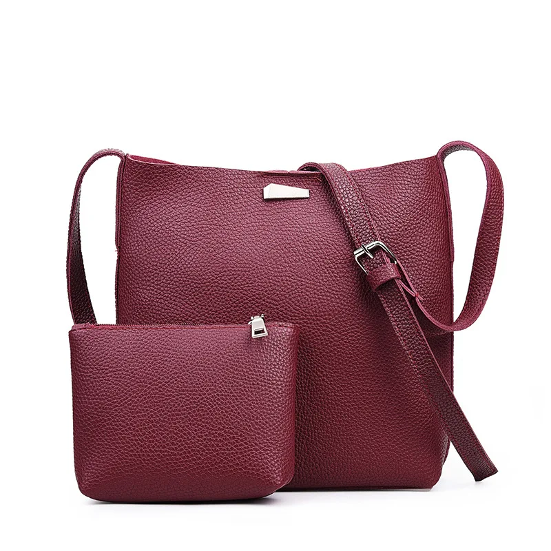 

WOMEN'S Bag Korean-style Trendy Two-Piece Set WOMEN'S Bag 2016 New Style Embossed Leather Different Size Bags One-Shoulder Diago