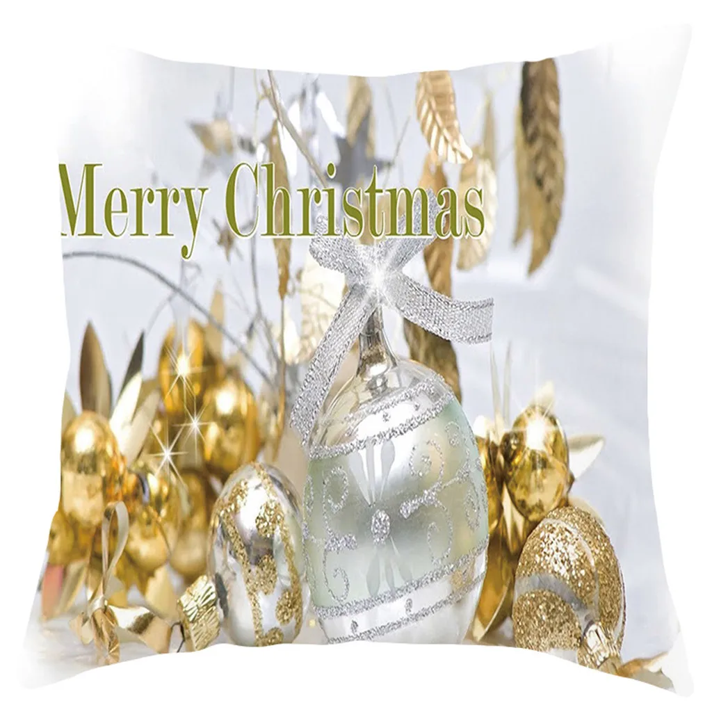 Merry Christmas короткая плюшевая наволочка, набор диванных подушечек, украшение для дома 18x18 дюймов, диванная декоративная наволочка
