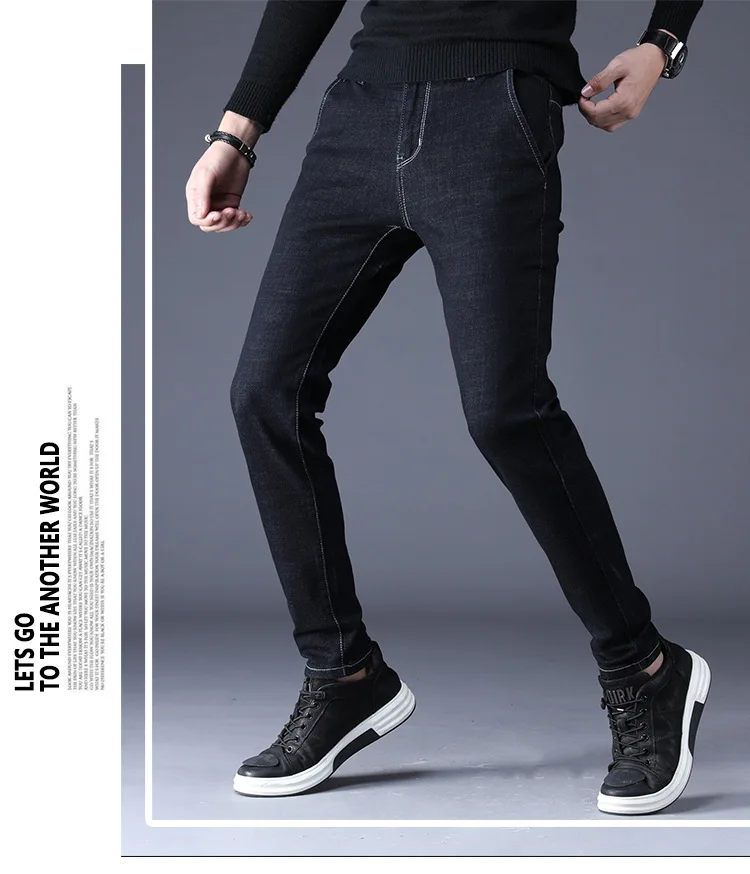 Джинсы для мужчин повседневные уличные осенние мужские джинсовые брюки MOOWNUC брюки классические мужские s джинсы обтягивающие джинсовые тонкие дизайнерские прямые