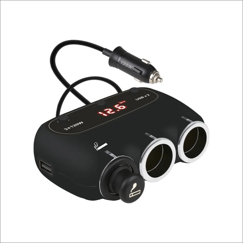 3 гнезда прикуривателя автомобиля адаптер DC Outpet 12 V/24 V двойной USB Автомобильное зарядное устройство двойной USB быстрое зарядное устройство автомобильные аксессуары# Ger