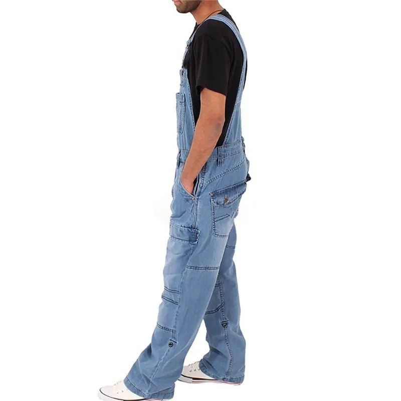 Мужские джинсовые комбинезоны полная длина рваные джинсы комбинезон мужские повседневные джинсы комбинезоны брюки рваные джинсовые повседневные Комбинезоны