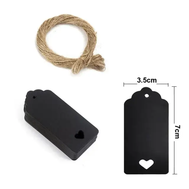 100 Cartellini Regalo A Forma Di Cuore In Kraft | Con Corda Di Iuta 20m | Per Fai Da Te E Decorazioni