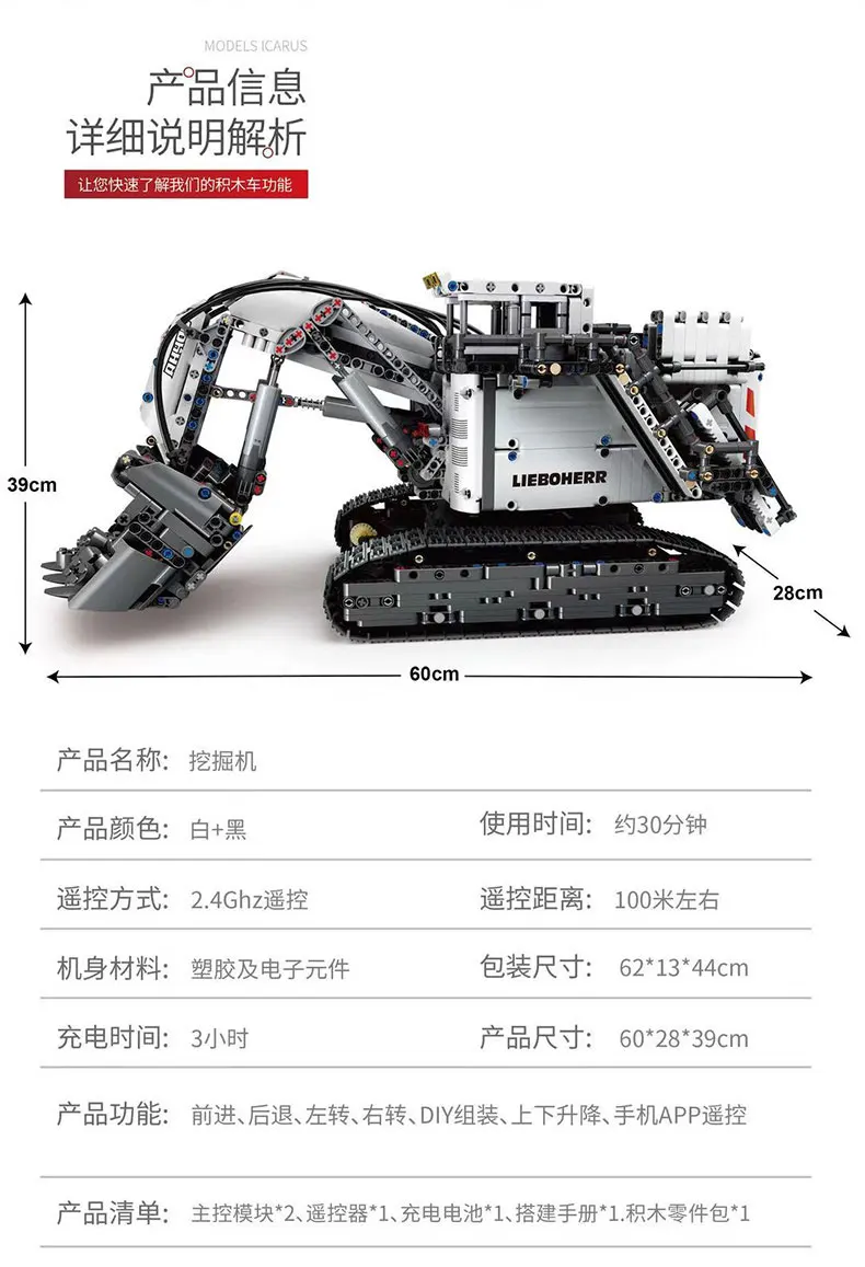 Серия Technic, экскаватор для горных работ, экскаватор Terex RH400 R 9800, Модель двигателя автомобиля, строительные блоки, кирпичи, подходят для MOC 1874, рождественские игрушки