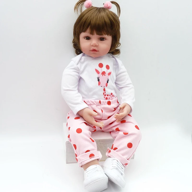 19 ''Кукла реборн 46 см мягкий силиконовый reborn bebe boncas Реалистичная игрушка девочка Рождество подарок на день рождения игрушка