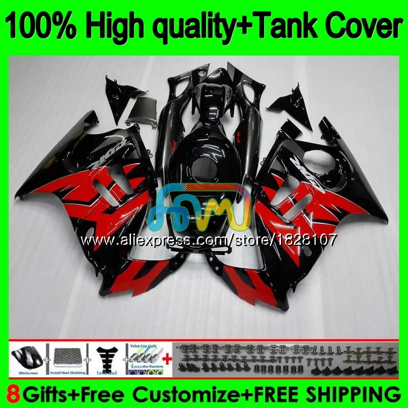 CBR600F2 комплект для HONDA черный красный CBR 600F2 600 FS F2 91 92 1993 1994 1BS. 123 CBR600FS CBR600 F2 1991 1992 93 94 Обтекатель+ майка - Цвет: No. 1