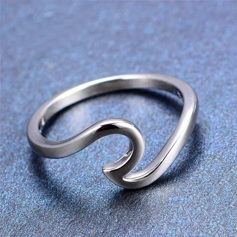 

Wave Alloy Silver Ring Wedding Ring for Women Jewelry Accessories Engagement Ring Women Dress Party Rings Women's Rings gift