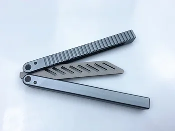 

Butterfly Trainer Knife Blade 420 steel Handle Knife Not Sharp Camping Hunting Knife Pocket Knife