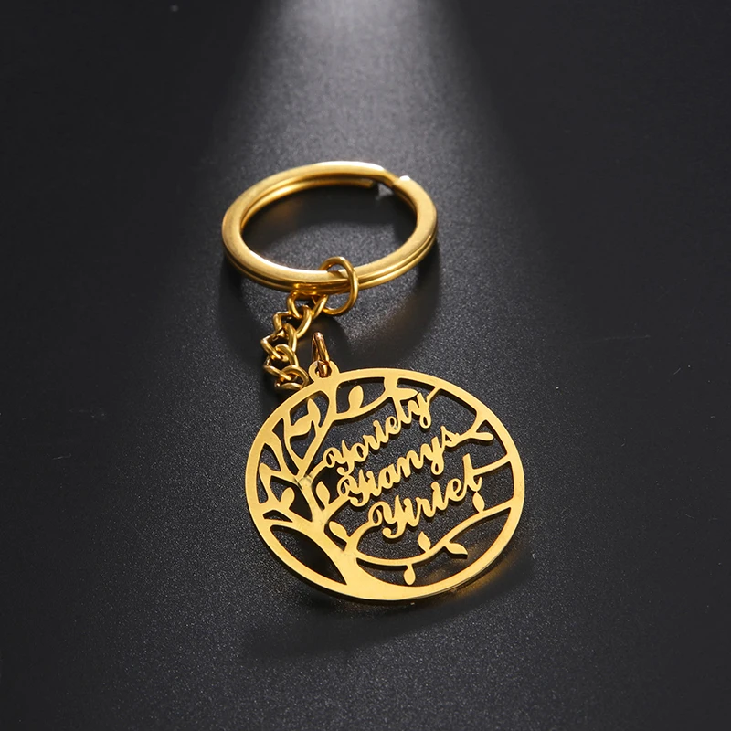Gran venta Lemegeton-llavero personalizado con nombre, árbol de llavero de vida para miembros de la familia, llavero de árbol, regalo de Año Nuevo neQKMpLWwbX