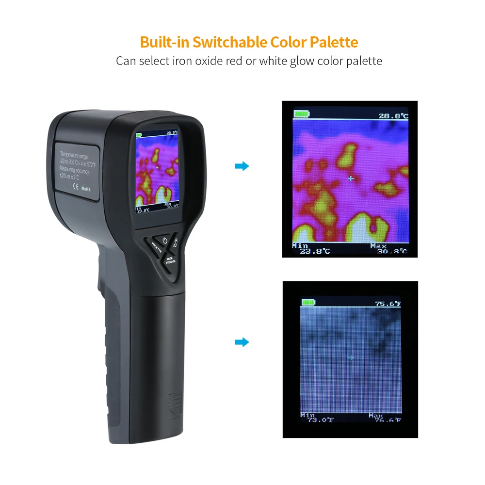 20~ 300 °C/-4~ 572 °F Профессиональный Тепловизор Мини ЖК цифровой Ручной тепловизор камера Инфракрасный термометр
