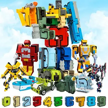 

Digital Deformation Robot Alphabet Assembling Building Blocks Armored Vehicle Children Educational Toy Gift Blocks ABS Plastic