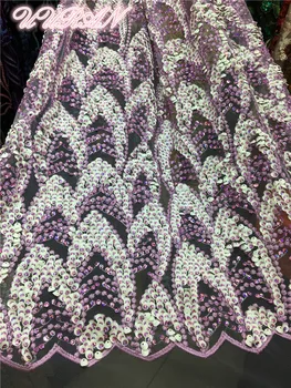 

New Design Tulle French Net Lace Fabric Gold Sequins Embroidery Lace Fabric for Sexy Dress