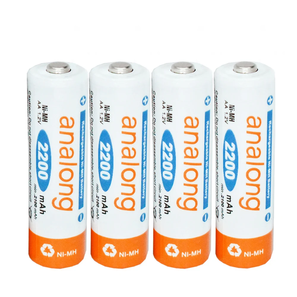 24 шт. оригинальные 1,2 V AA перезаряжаемые батареи analong 2A AA 2200mAh перезаряжаемые ni-mh батарея power Bank батарея
