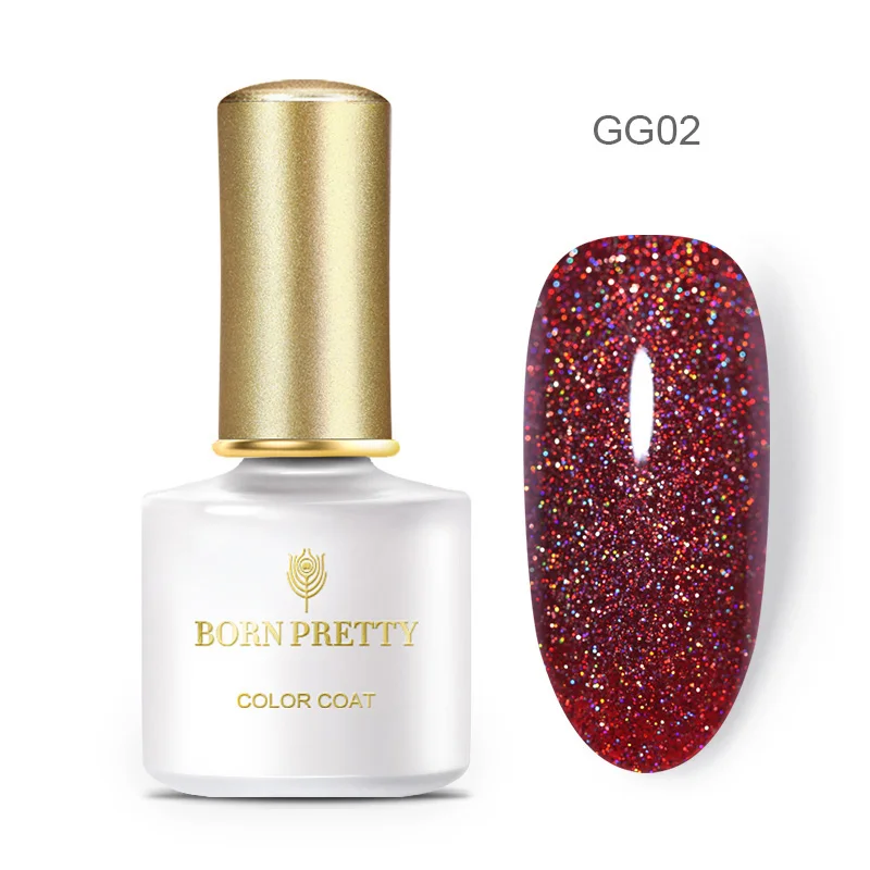 BP-GG02 BORN PRETTY Deep coffee гель для ногтей голографический лак лазерный Блеск Блестки замочить от УФ-гель для дизайна ногтей лак для маникюра - Цвет: BP-GG02
