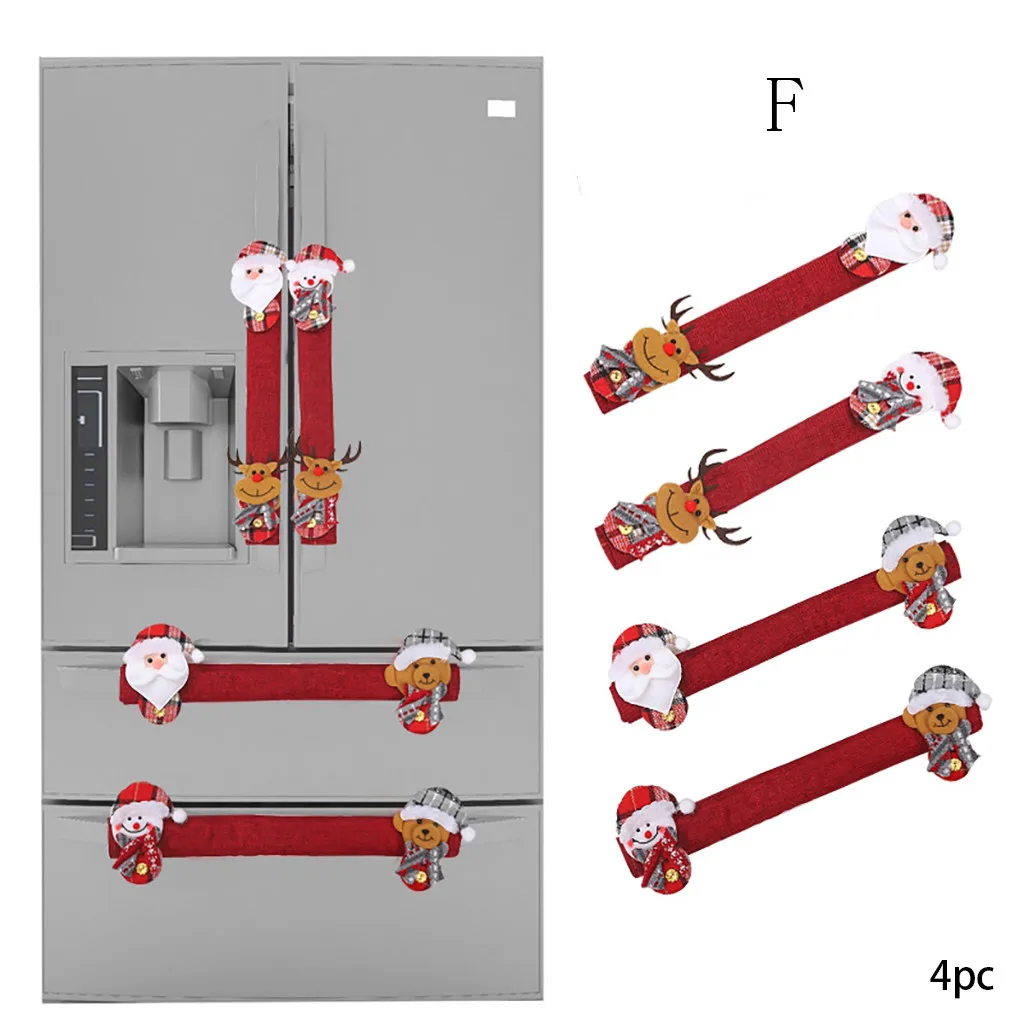 4 шт. Ручка дверцы холодильника крышка кухонные ручки противоюзовый протектор перчатки держать от отпечатков пальцев Рождественский Декор#4