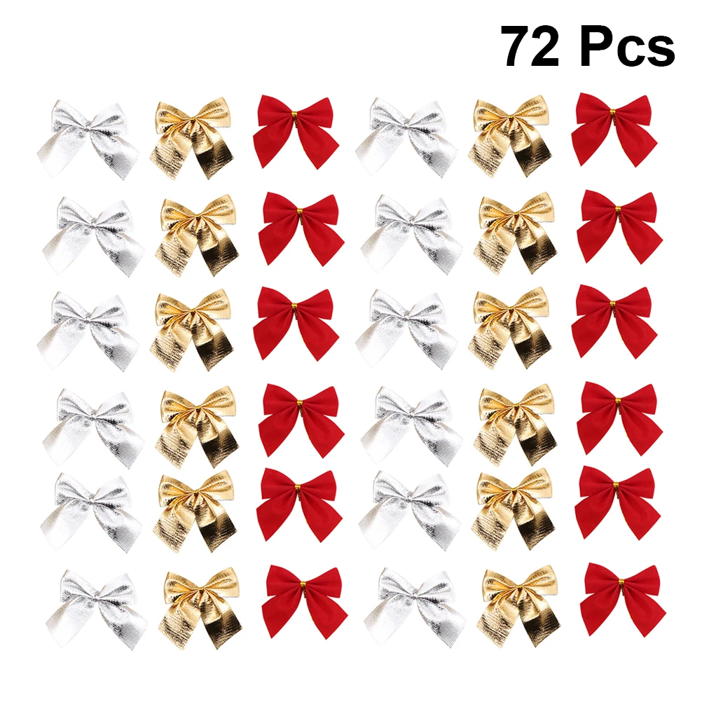 72pcs Christmas Bow Cute Decorative Props for Wedding Party Wreath Decor Christmas