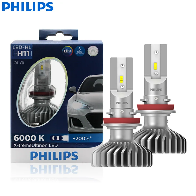 Philips X treme Ultinon светодиодный H11 12 В 11362XUX2 6000K яркая автомобильная светодиодная фара