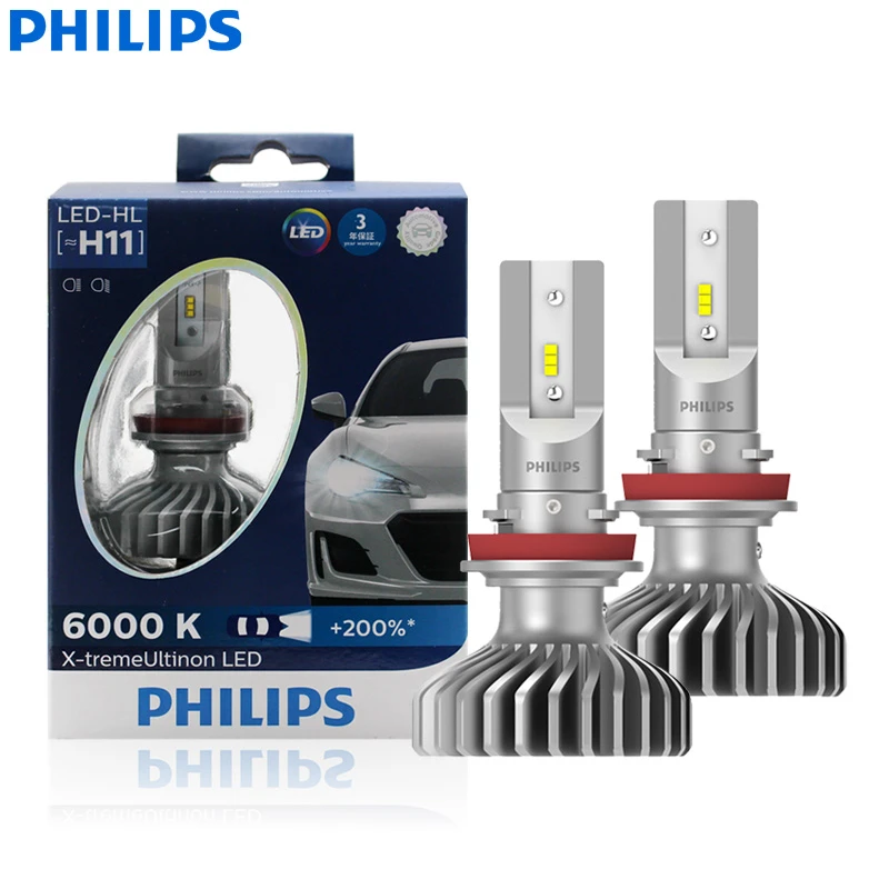 Philips faro LED para x Ultinon H11, 12V, 11362XUX2, 6000K, haz de luz + 200% más (paquete doble)|Bombillas (LED) de faros delanteros| - AliExpress