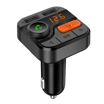 

Car Bluetooth 5.0 , Wireless FM Transmitter, Voice Navigation Playback, with Dual USB, 3.4A Smart Fast Charge, Support USB and T