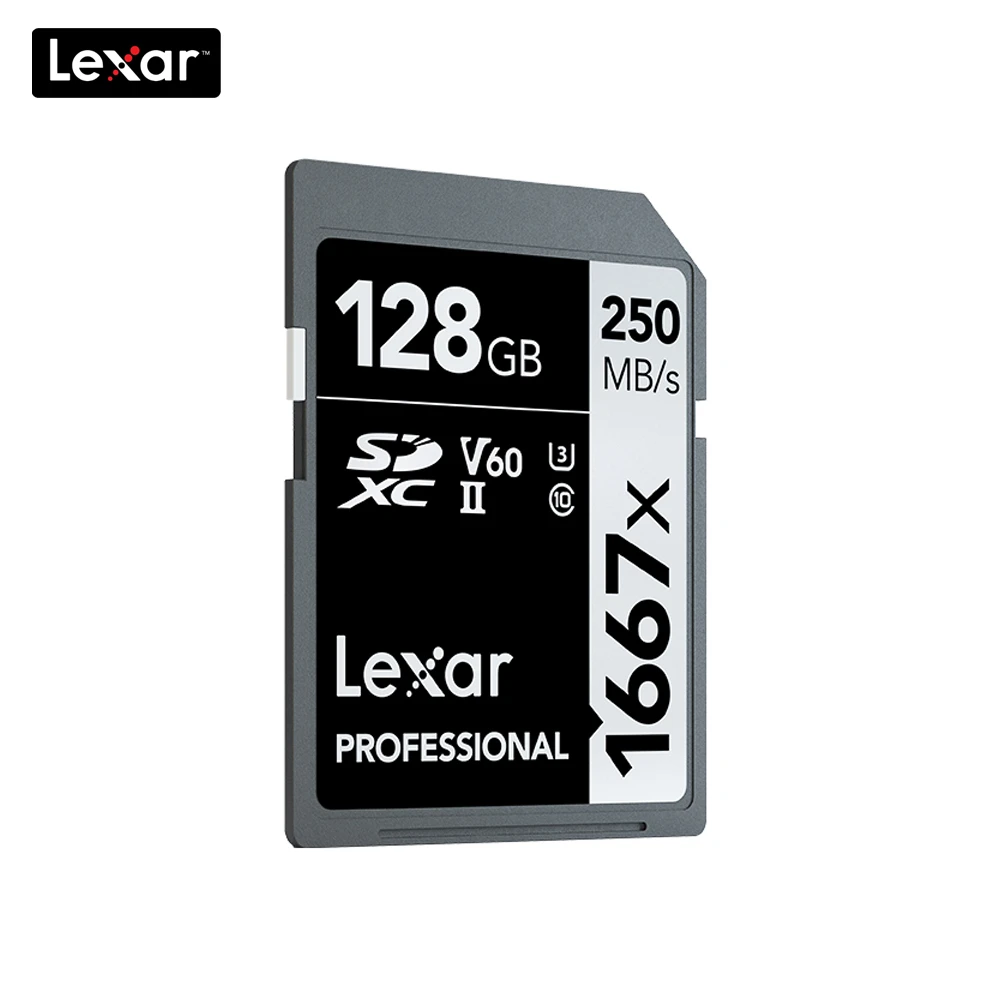 Lexar 1667x Pro sd-карты до 250 МБ/с. карты флэш-памяти 64 Гб 128 V60 UHS-II U3 высокоскоростная карта SDXC Для 3D 4K HD видео