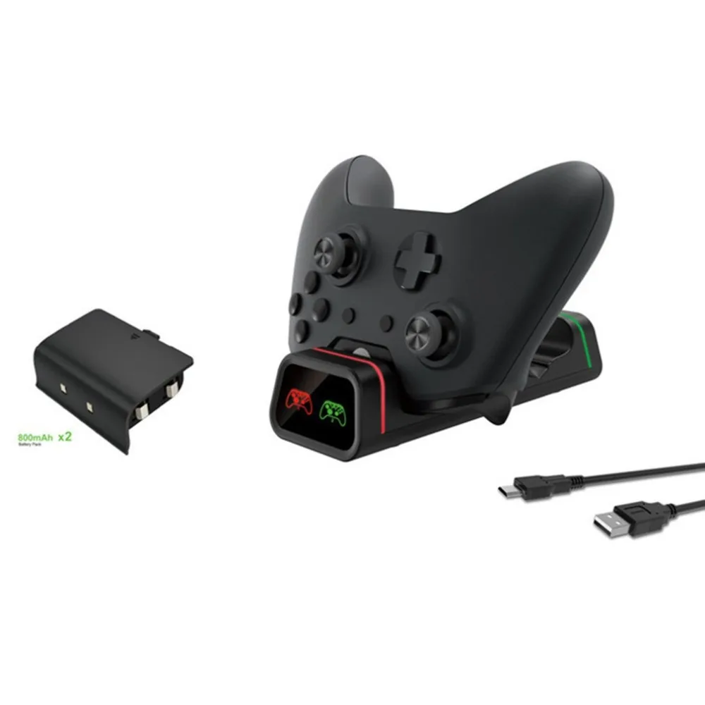 Двойной док-станция для зарядки контроллера для Xbox One/One S/One X базовая станция для зарядки дисплей с 2 батареями 800mAh