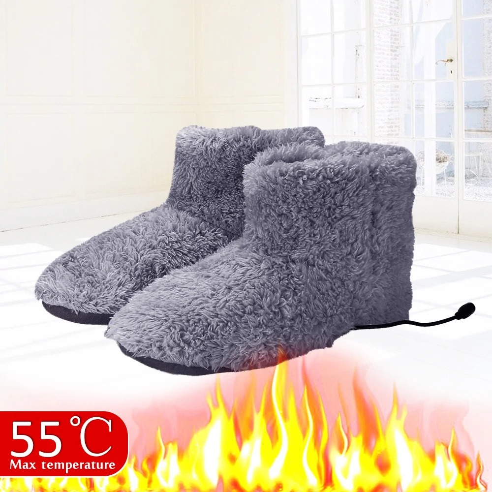 Details about   Men USB Heater Foot Shoes Plush Winter Warm Electric Slippers Heated Washable