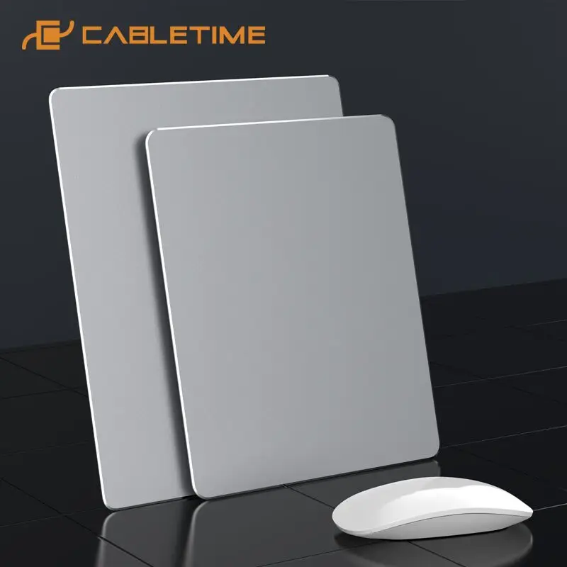 CABLETIME Алюминиевый металлический коврик для мыши 2 стороны двойного назначения
