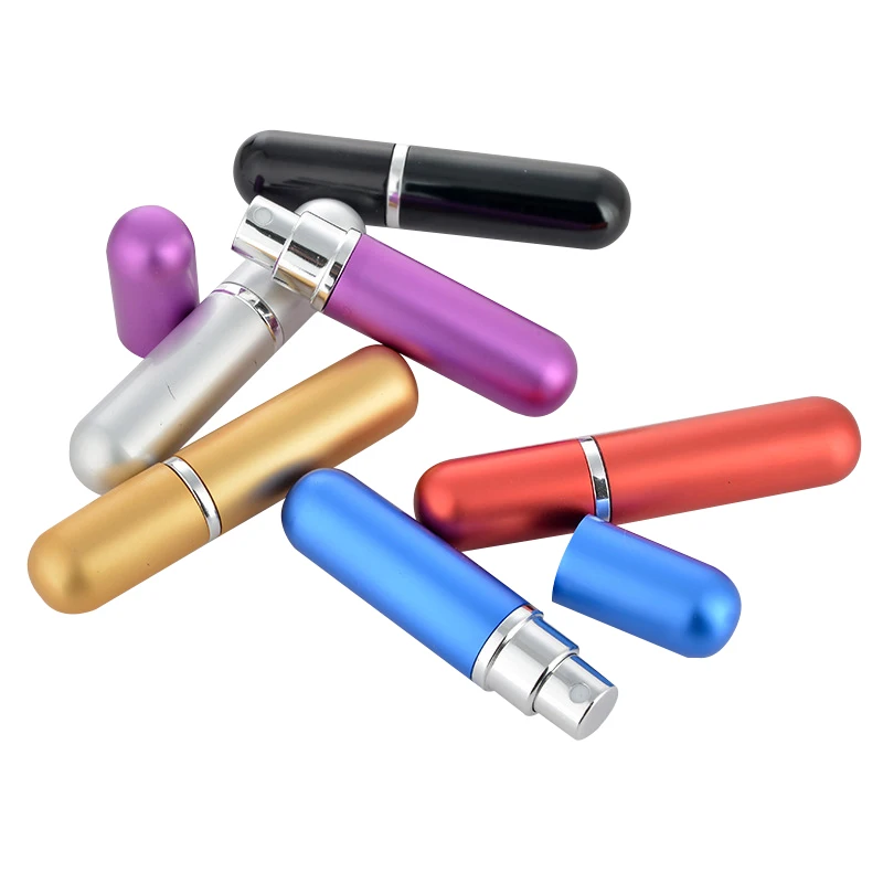 5ml Portable Refillable Mini Spray Perfume Bottle Travel Aluminum Atomizer Empty Cosmetic Container Free