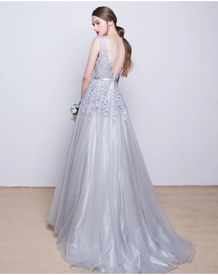 Сексуальное длинное вечернее шифоновое платье с глубоким V образным вырезом на