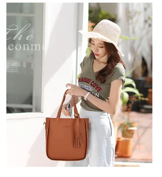 

New bucket tassel ladies shoulder bag different size bag cross shoulder bag / handbag mobile coin purse bag