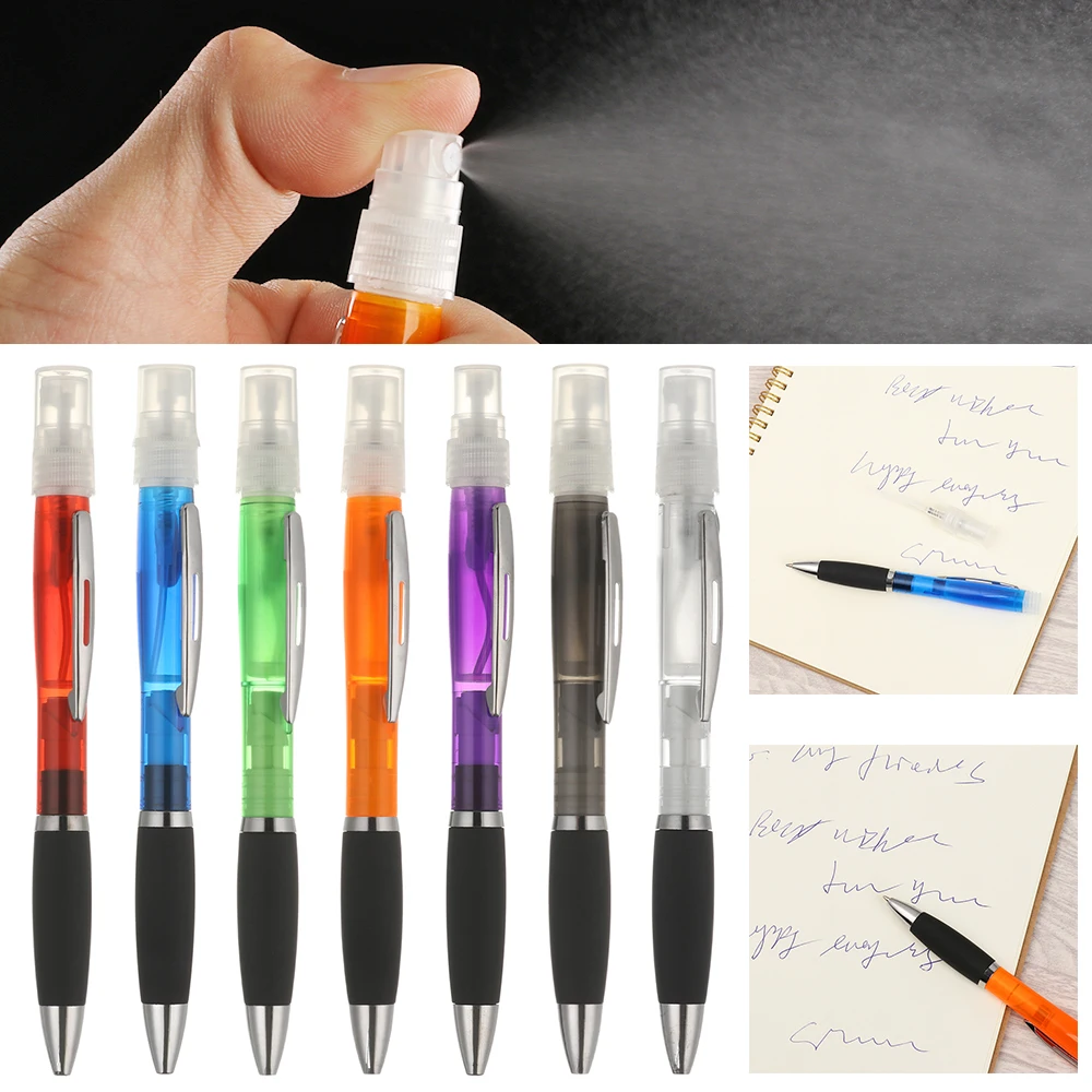 Multifunction Ballpoint Pen Multifunctional Pen Gel Pens Ballpoint Pen Ball Point Pen Creative Spray Gel Pen Ballpoint pen Mini Refillable Portable Travel Plastic Disinfectant Perfume Bottle Stationery Writing Tool