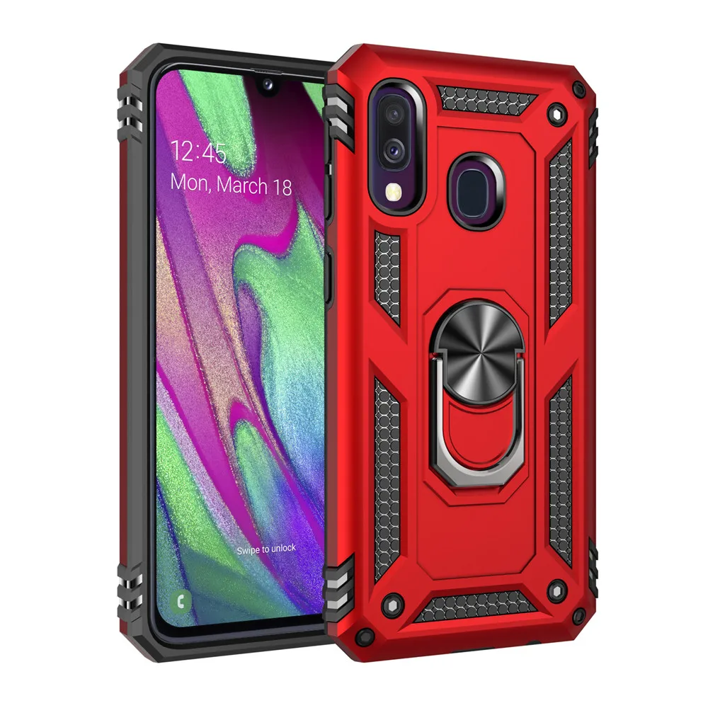 Чехол для samsung galaxy A40 A40S M30 M30S чехол задняя крышка Мягкий силиконовый Автомобильный кронштейн чехол для телефона для samsung A40 A40SM30 M30S - Цвет: Красный
