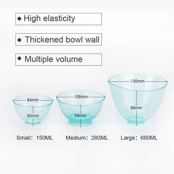 

3pcs/Set Transparent Green Dental Rubber Mixing Bowl Plastic Lab Silicon Bowl For Oral Hygiene Tool
