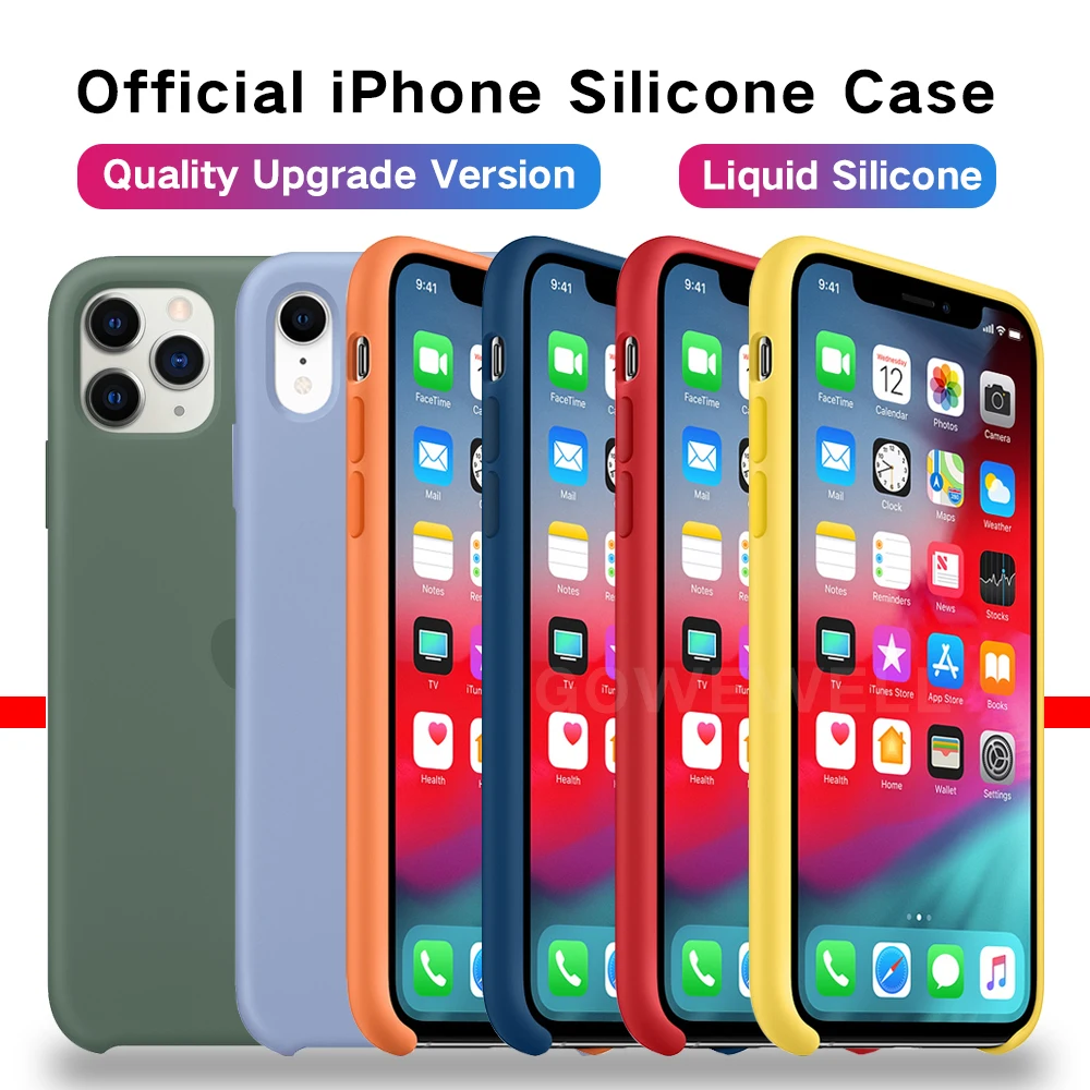 

Quality Upgrade Version LOGO Original Silicone Phone Case for iPhone 11 Pro X XS Max XR Official Case for iPhone 7 8 6 s 6s Plus