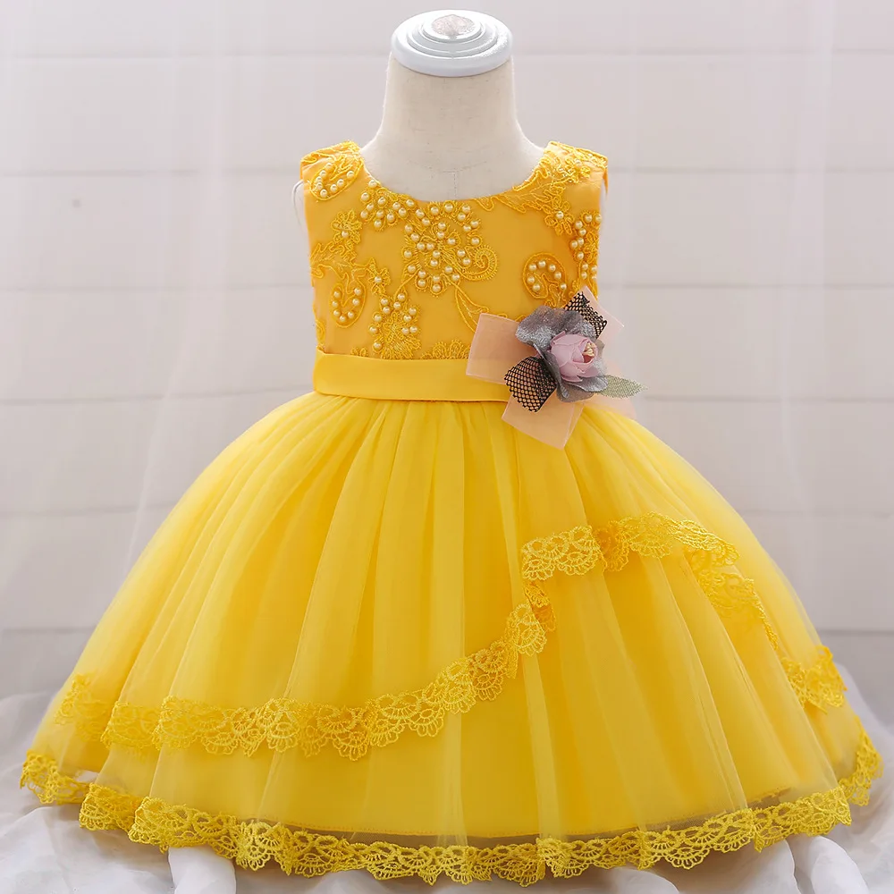 yellow colour baby frock