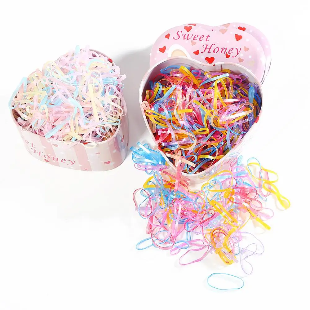 cheap 1000pcs lot hair ties Gum For Girls Scrunchies TPU Rubber Bands Ponytail Holder Elastic Hairbands Haar Opaska Hair Accessories