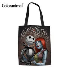 Coloranimal Кошмар перед Рождеством женские сумки многоразового использования для покупок складные дамские сумки шоппер сумки для мамы мусор
