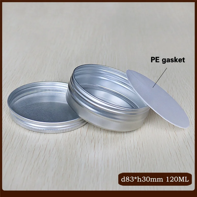 

30pcs/lot 120g Aluminum Cosmetic Jar Screw Thread Cream Pot Lip Balm Mask Tin Ointment Hand Cream Box