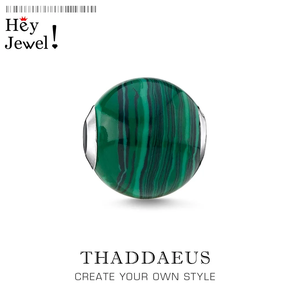 Бусины зеленые, посеребренные каменные бусины подарок для женщин и мужчин подходит браслет Томас ожерелье Карма подвески европейские ювелирные аксессуары
