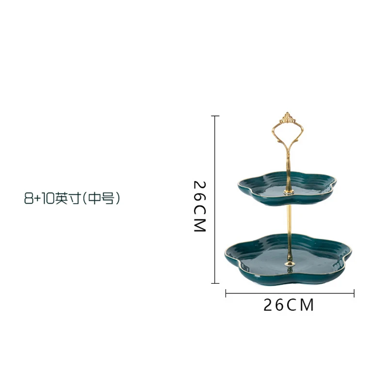 Зеленый керамический торт стенд многослойная подставка для торта вечерние подставка для десерта подставка для кексов инструмент для украшения - Цвет: M
