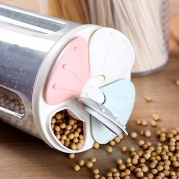 

Hot Selling Healthy Containers Cereal Grain Dry Food Storage Tank Transparent Cover Plastic Case