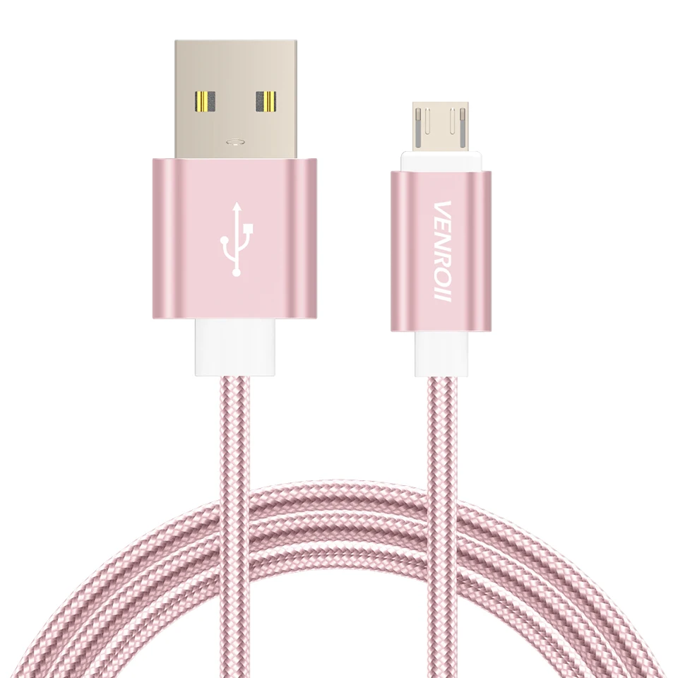 Micro USB Cable Fast Charging Data Sync Kable 1M 2M 3M Phone Charger Cord for Samsung S7 J5 Xiaomi Redmi Note 4 5 Huawei Honor 7 - Цвет: Rose Gold