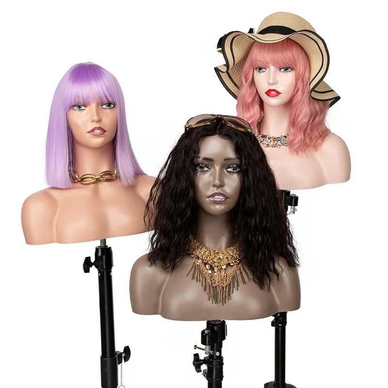 Alileader 3 Colors Skin Mannequin Head With Shoulders For Wigs Hat Glasses  Jewelry Display Female Mannequin Head For Wig Display